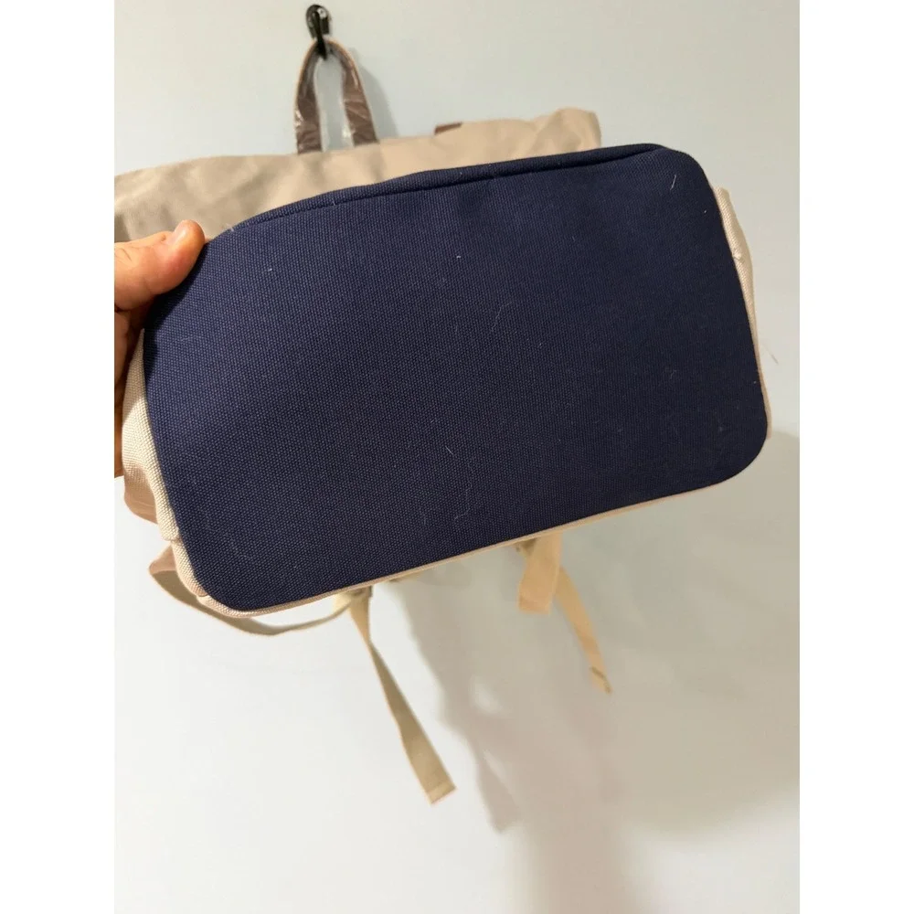 WGU Western Governors University Roll Top Canvas Backpack Laptop Sleeve Navy Tan
